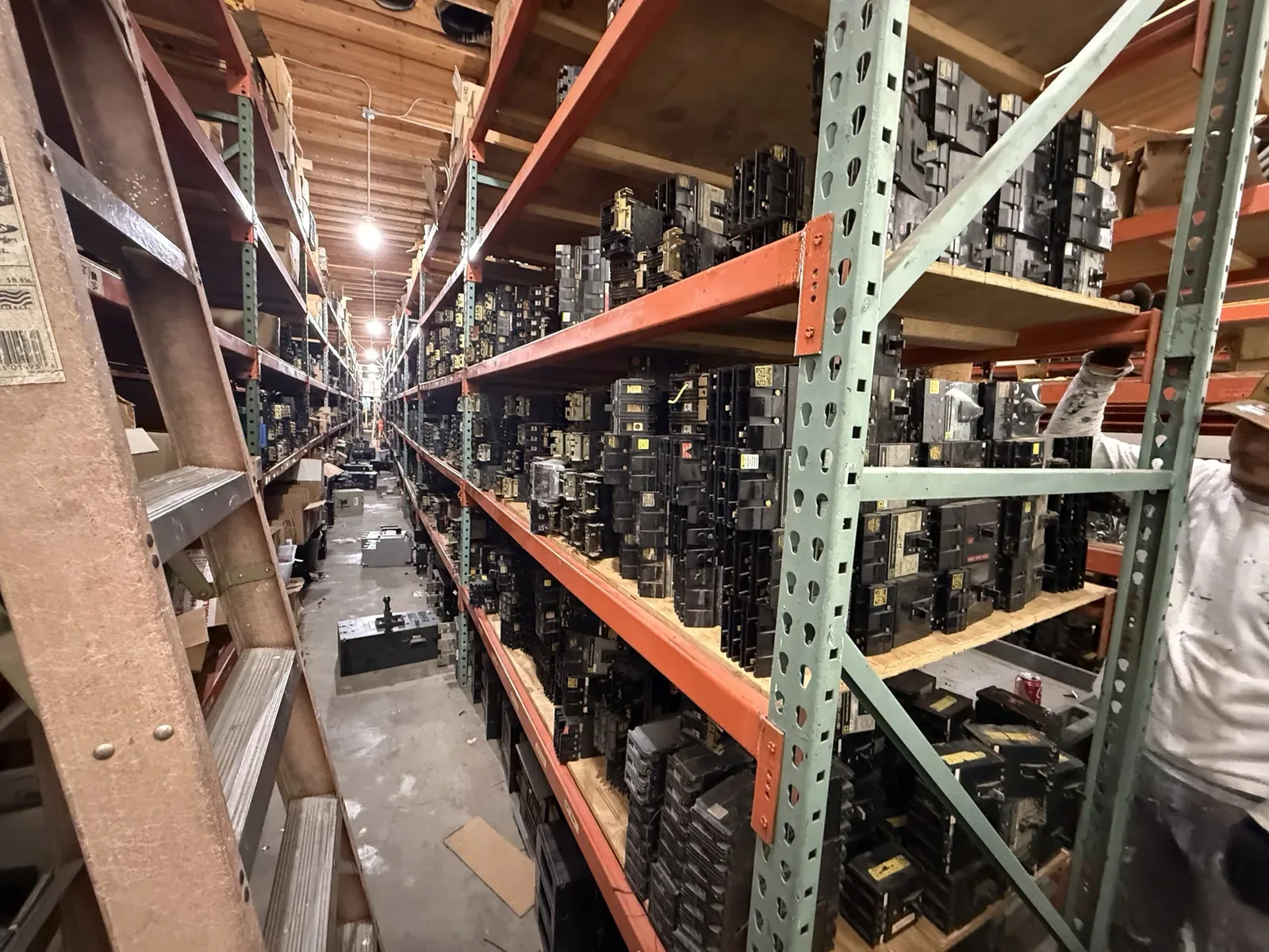 Warehouse racking filled with circuit breakers — Frederick, MD