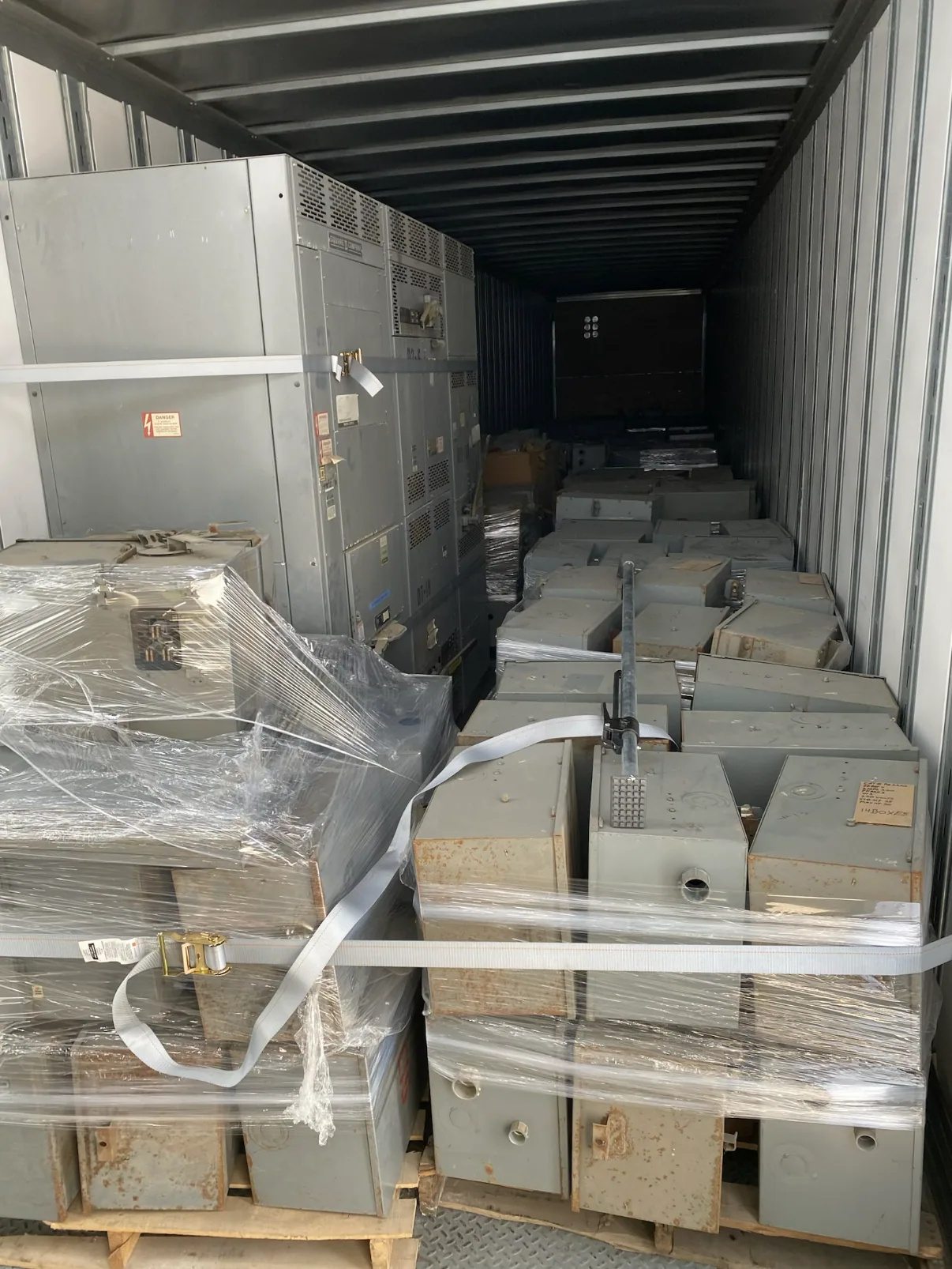 Bus plugs and busway switches loaded in a container — Scranton, PA
