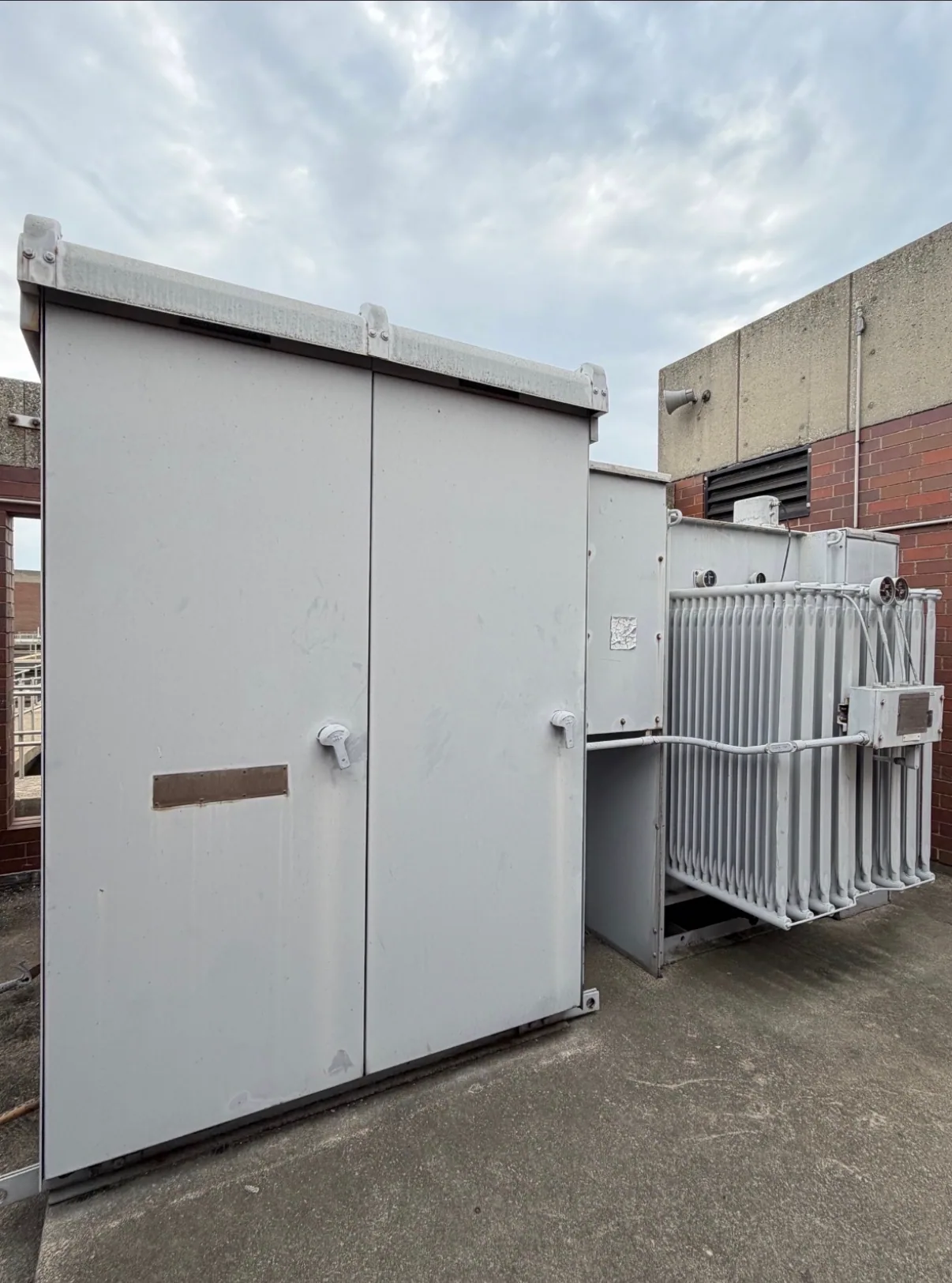Outdoor substation enclosure with transformer radiators — Springfield, MA