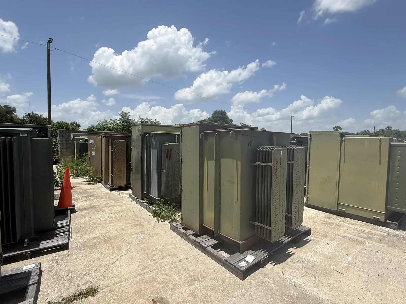 Electrical cabinets stored in an equipment yard — Frederick, MD